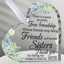 Friendship Sisters Thank You Heart-Shaped Acrylic Hanging Plaque Birthday Friendship BFF