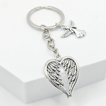 Guardian Angel Charm Feather Wings Charm Keyring