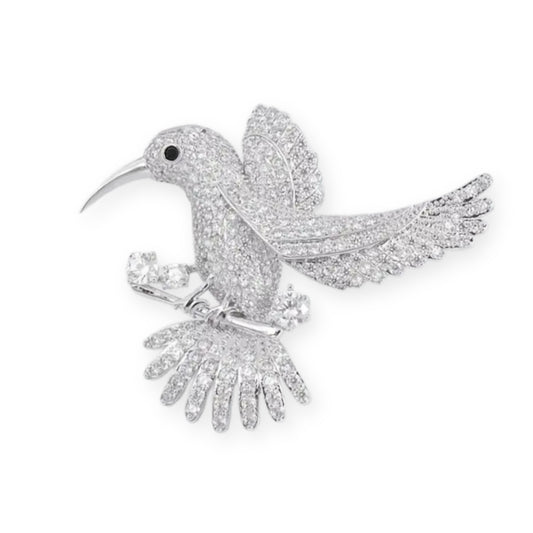 Hummingbird Crystal Brooch with Sparkly Rhinestones Blouse Dress Coat Scarf Brooch Collar Bird Lapel Pin Women's Decorative Statement Lapel Pins Jewellery For Women