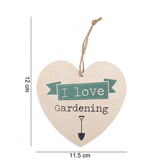 I Love Gardening Hanging Heart Garden Gift Shabby Chic Sign Plaque Ornament