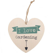 I Love Gardening Hanging Heart Garden Gift Shabby Chic Sign Plaque Ornament