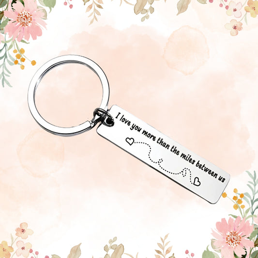 I Love You More Than The Miles Between Us Keyring Charm Keychain Gift For Boyfriend Girlfriend Partner Couples For Birthday Anniversary Valentine's Day Special Occasion