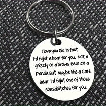 I Love You Sis Keyring Sister Sibling Friend BFF Round Keychain Best Friend Gift