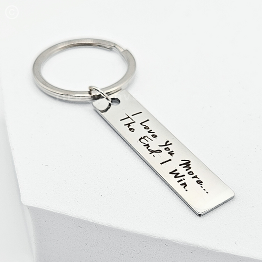 I Love You More... The End. I Win. Keyring Couple Partner Keychain Gift