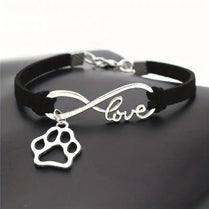 Infinity Love Pet Dogs Paw Charm Bracelet For Dogs Lover Friends Jewellery Gift