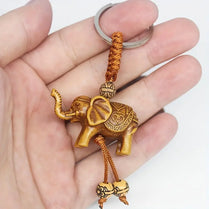 Lucky Elephant Carving Key Ring Chain Pendant Keychain Evil Defends Gift