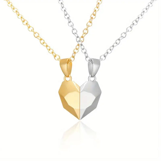 Magnetic Best Friend Couple Matching Hearts Adjustable Chain Necklaces