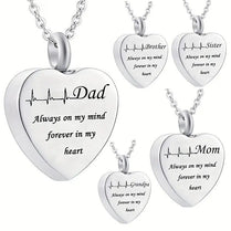 Family Heart Jewellery Urn Necklace Pendant Ashes Locket Keepsake