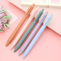 5pcs Morandi Colour Press Gel Pens Macaron Student Press Pens, Office Stationary