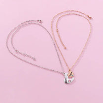 Mother & Daughter Engraved Interlocking Hearts Gift Set Necklaces