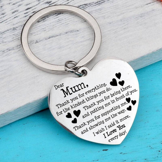 Mum Mothers Day I Love You Thank You Keyring 30mm