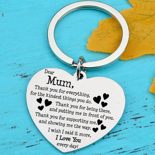 Mum Mothers Day I Love You Thank You Keyring 30mm