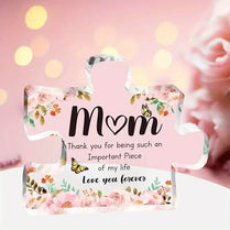 Mum Mothers Puzzle-Shaped Block Acrylic Engraved Plaque Free Standing Sign