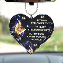 My Mind Still Talk To You Butterfly Heart Keepsake Double Sided Memorial Hanging Sign Plaque Ornament