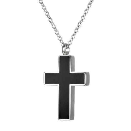 Cross Ashes Necklace Memorial Pendant Ashes Locket Cremation Urn Keepsake in Stainless Steel Gift For Loss Of Loved One Bereavement Sympathy Remembrance