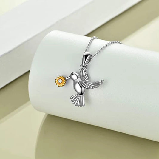 Hummingbird Ashes Necklace Memorial Pendant Ashes Locket Cremation Urn Keepsake in Stainless Steel Gift For Loss Of Loved One Bereavement Sympathy Remembrance