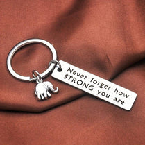 Never Forget How Strong You Are Keyring Cute Elephant Charm Keychain