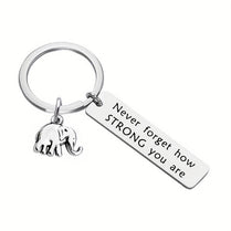 Never Forget How Strong You Are Keyring Cute Elephant Charm Keychain