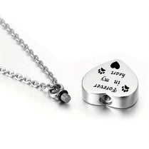 Pet Heart Paws Cremation Urn Necklace Pendant Ashes Memorial Locket Keepsake