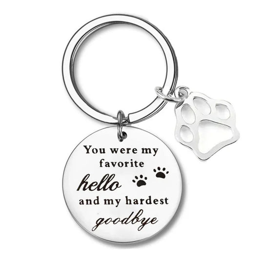 Pet Memorial Keychain Engraved Paw Charm Gift Loss Of Dog Cat Keyring Keepsake For Loss Of Pet Bereavement Sympathy Remembrance V2