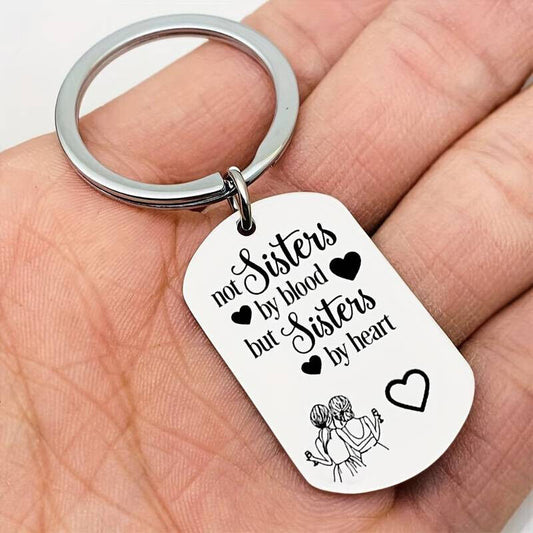 Keyring Not Sisters By Blood But Sisters By Heart Keychain Best Friends Gift