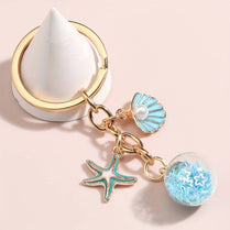 Starfish Shell Keychain Cute Animal Summer Keyring