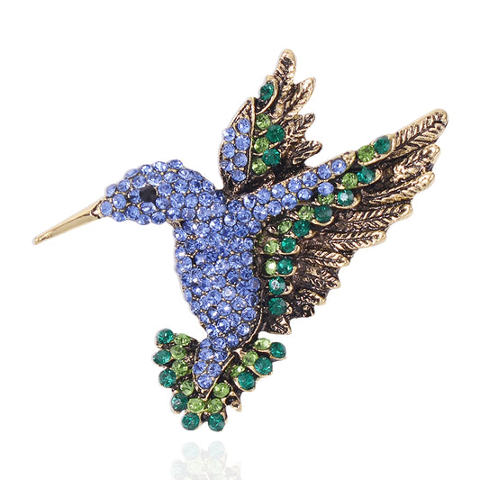 Mockingbird Brooch Elegant Inlaid Rhinestone Bird Animal Lapel Pin For Women Blouse Dress Coat Scarf Brooch