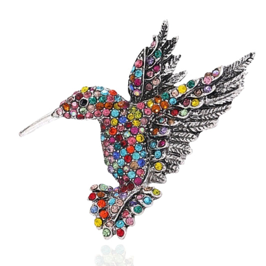 Mockingbird Brooch Elegant Inlaid Rhinestone Bird Animal Lapel Pin For Women Blouse Dress Coat Scarf Brooch