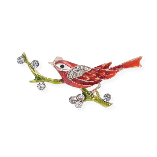 Songbird Brooch Elegant Inlaid Rhinestone Animal Lapel Pin For Women Blouse Dress Coat Scarf Brooch