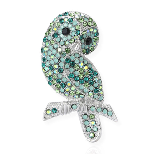 Forest Owl Brooch Elegant Inlaid Rhinestone Animal Lapel Pin For Women Blouse Dress Coat Scarf Brooch