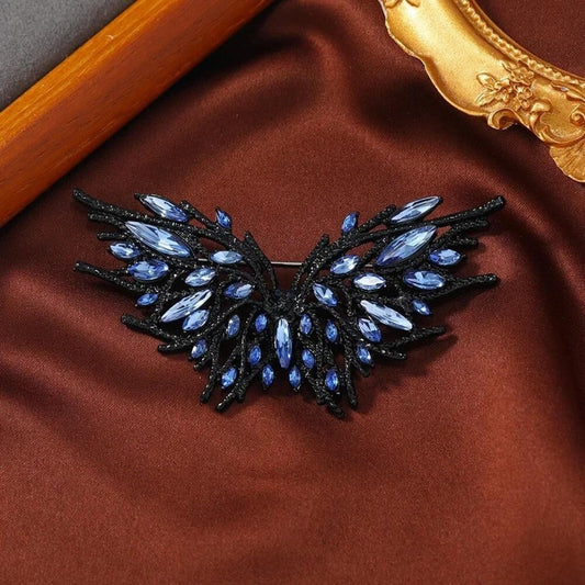 Dark Butterfly Brooch Elegant Inlaid Rhinestone Insect Lapel Pin For Women Blouse Dress Coat Scarf Brooch