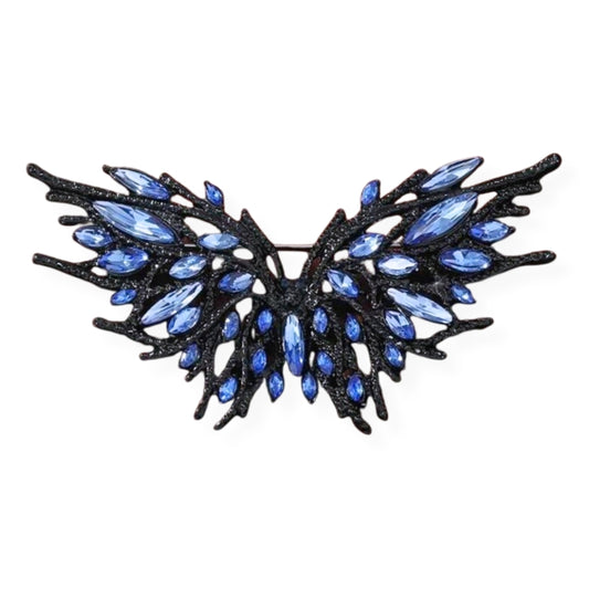 Dark Butterfly Brooch Elegant Inlaid Rhinestone Insect Lapel Pin For Women Blouse Dress Coat Scarf Brooch