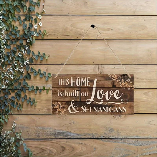 This Home Is Built On Love Home Decor Wooden Sign Plaque Ornament