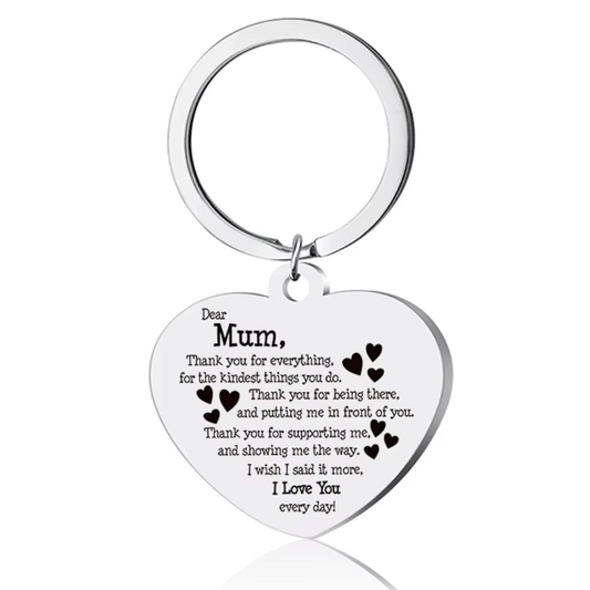Mum Mother Keychain I Love You Thank You Keyring Gift For Mother's Day Birthday Special Occasion