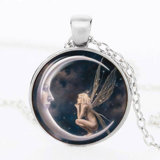 Creative Time Gem Fairy Necklace Glass Pendant