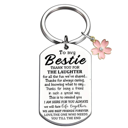 To My Bestie Keyring Engraved Keychain Gift For BFF Best Friend Bestie Friendship For Birthday Friendship Day Special Occasion