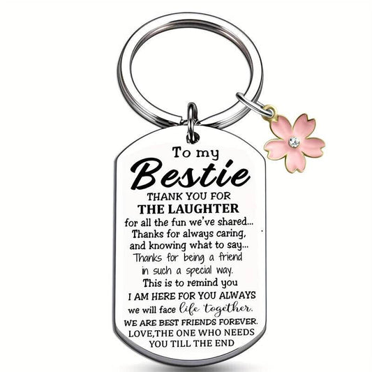 To My Bestie Fiend Keychain Gift For Best Friend Partner Wife Husband Keyring