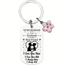 To My Husband Soulmate Keychain Stunning Lovely Message Engraved Keyring