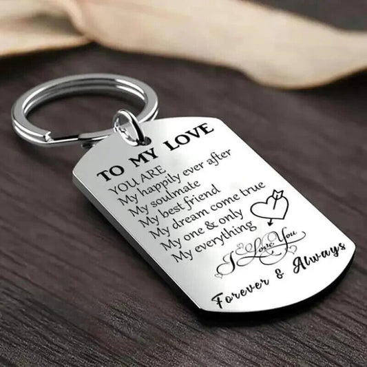 To My Love Forever & Always Keychain Gift For Husband Wife Anniversary Valentine