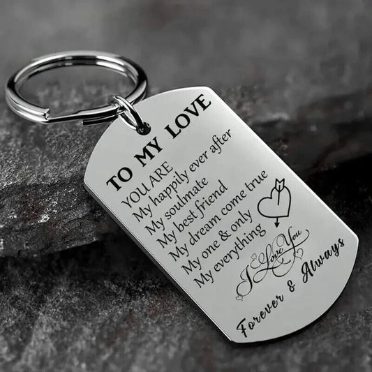 To My Love Forever & Always Keychain Gift For Husband Wife Anniversary Valentine