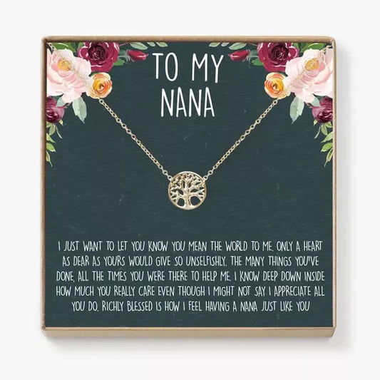 To My Nana Best Friend Mom Tree Of Life Spiritual Pendant Charm Necklace Grandma Granny Mother Bestie Gift