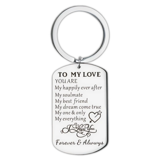 To My Love Forever & Always Engraved Keychain Gift For Boyfriend Girlfriend Partner Couples For Birthday Anniversary Valentine's Day Special Occasion