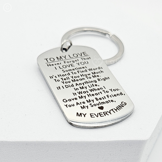 To My Love Keychain Gift For Husband Wife Anniversary Valentines for Him & Her