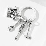 Creative Handy Man Tools Keychain Metal DIY Keyring Hammer Tool Bag Wrench