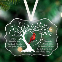 Tree of Life Memorial Ornament with Red Cardinal Sympathy Keepsake Gift Hanging Plaque