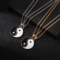 Best Friend Couple Matching Yin Yang Adjustable Chain Necklaces