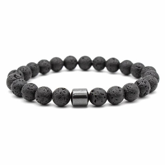 Stylish Bracelet Bangle Magnetic Charm Energy Bead Hematite Lava Volcanic Stones