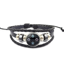 Unisex PU Leather XBOX Playstation Sign Wristband Bracelet