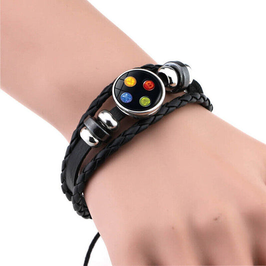 Unisex PU Leather XBOX Playstation Sign Wristband Bracelet